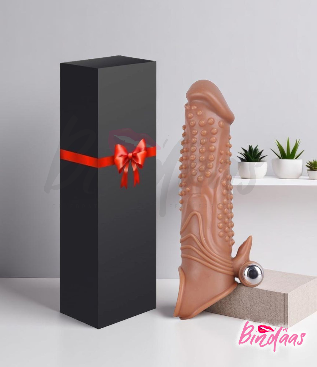 Iron Commander Extra Dotted Penis Sleeve with Vibrator