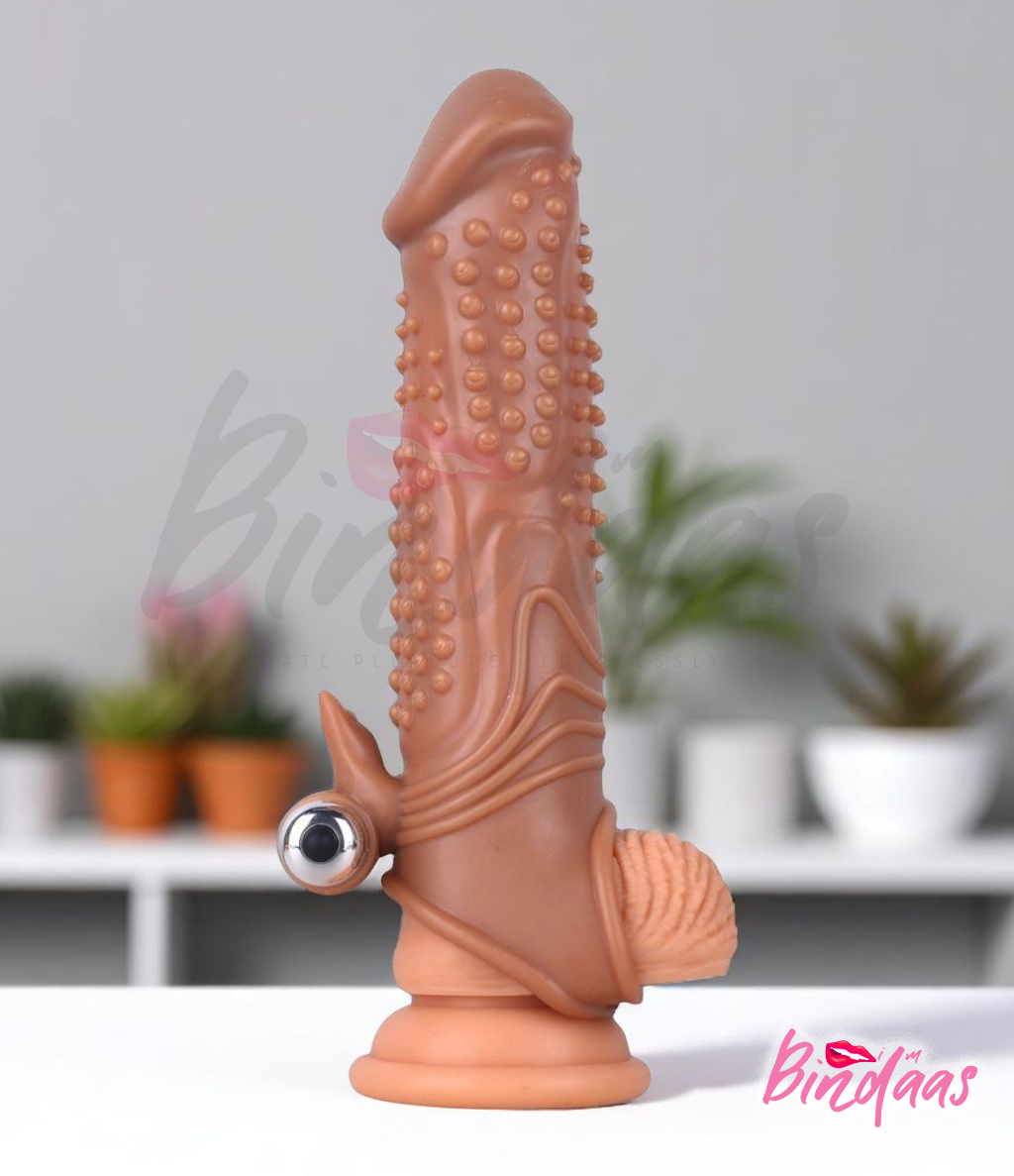 Iron Commander Extra Dotted Penis Sleeve with Vibrator